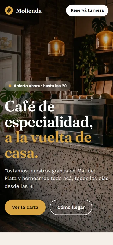 La misma web, en el celular
